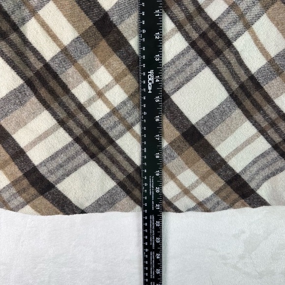 Vintage CHADWICKS OF BOSTON Brown Black Tan Plaid Wool Blend A-line Skirt Sz 8P - Picture 4 of 7